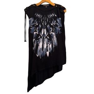 Rock & Republic Black Silver Wing Top size S